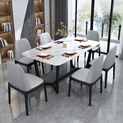 China Marble Top Wood Leg Modern Italian White Dining Table For Hotel Restaurant Rectangular Light Luxury Dining Table for sale