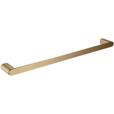 China Brass Wall Mounted Bathroom Towel Rack Modern Light Luxury Single Swept Single Brushed Rod for sale