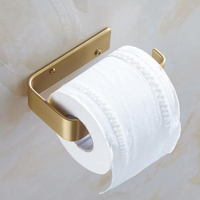 China KEO Luxury Bathroom Accessories Logo Modern Custom Solid Brushed Brass Paper Holder for sale