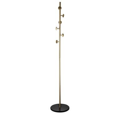 China Stocked Luxury Brass and Black Marble Standing Solid Gold Robe Hook Coat Hat Bag Hook Entryway Organizer for sale