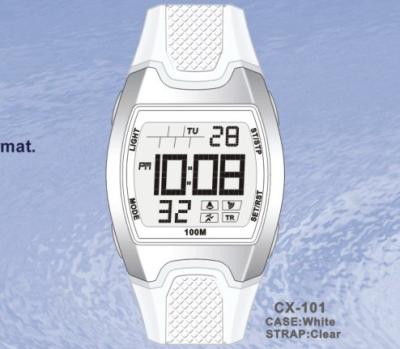 China White Waterproof Sporty Gents Digital Watch With Date Week for sale