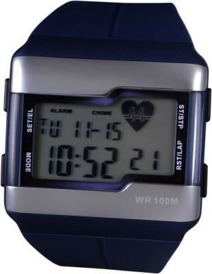 China Black Waterproof Lcd Blood Pressure Heart Rate Calorie Watch , PU Strap for sale