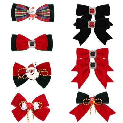 China Handmade Cute Sweet Santa Claus Bow Hair Clips Children's Cartoon Hair Decoration Fashion Hairpin Babies Hair Decoration Wholesale Christmas for sale