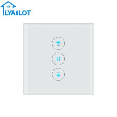 China Tuya Remote Control APP Crystal Glass Home Voice WIFI Alexa & Google Rolling Door Smart Shutter UK/EU Touch Switch for sale