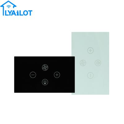 China ABS US Standard Wireless Wifi Control Fan And Waterproof Glass Light 4 Strip Switch for sale