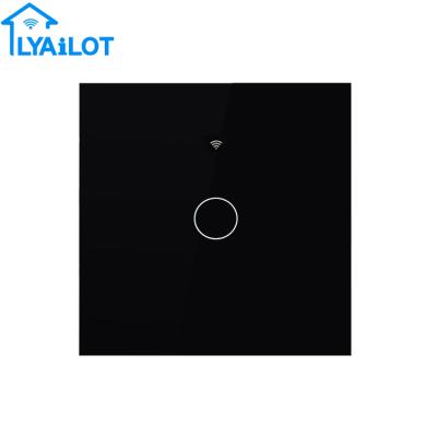 China Hot Sale Wall Switch Voice Remote Control WIFI Easy Installation Touch No Neutral 1gang Switch for sale