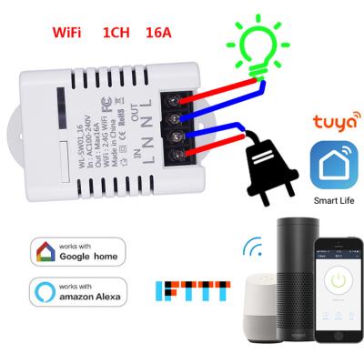 China PC DIY Home Voice Control Google Alexa Tuya Wifi Smart Smart Switch 16A for sale