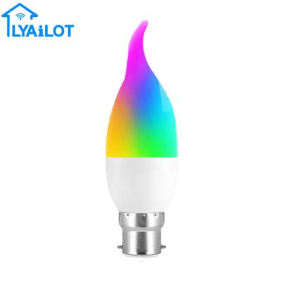 China Smart RGB Led Bulb LYAILOT New Candle Tail B22 Wifi Control RGB Smart LED Bulb For Living Room for sale