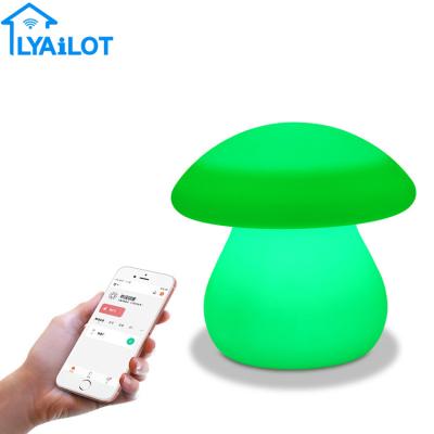 China Tuya led mushroom night light Tuya APP sync music rhythm alexa voice control bedroom gift smart wifi mushroom night light for sale