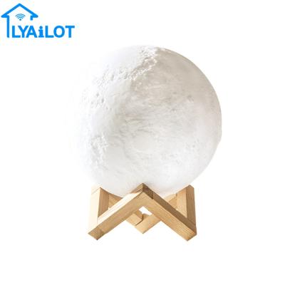 China 3d Printing Moon Light 3d Printing Creative Romantic Bedside Bedroom Bedside Creative Romantic Bedside Gift Lover Birthday Moon Tuya Moon Night Light Smart Light for sale