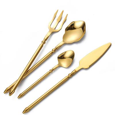 China Aquamen CLASSIC Bulk Luxury Gold Stainless Steel Flatware Sets Dinner Knife Spoon Fork Flatware Sets for sale