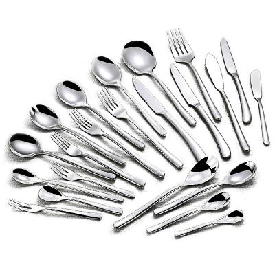 China Moon Light Stainless Steel Cutlery High Grade Metal Flatware Fish Knife Soup Salad Spoon And Salad Fork for sale