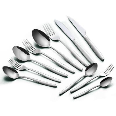 China Factory Supply T021 Stainless Steel Cutlery Dinner Knife Spoon Fork Viable Tableware Set for sale