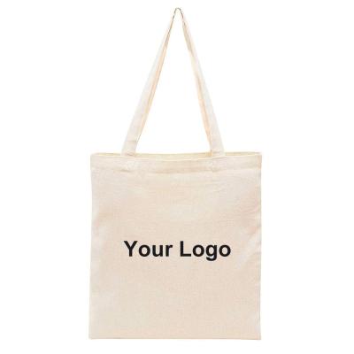 China Promotional Custom Handled Bags Blank Cotton Canvas Single Tote Bags Reusable Shopping Cotton Bags for sale