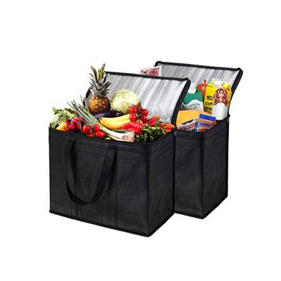 China Large Grocery Insulated Shopping Bag Cooler Bag Thermal Insulated Packaging Food Delivery Bag for sale