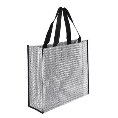 China High Quality China Factory Custom Recyclable Folding Nonwoven Grocery Metallic Tote Bag for sale