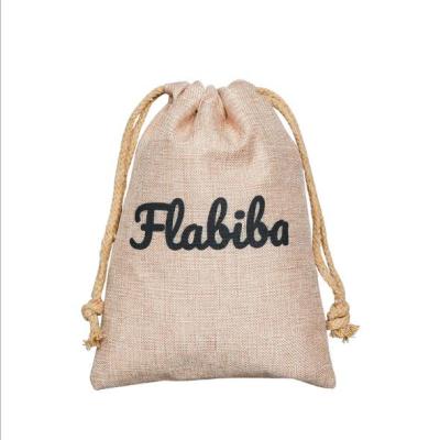 China Eco-Friendly Reusable Reusable Custom Logo Printed Logo Pouch Burlap Drawstring Gift Bag Eco Friendly Small for sale