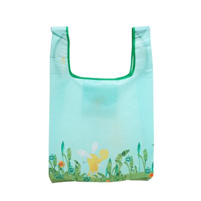 China Reusable Wholesale Recyclable 210D Polyester Polyester Foldable Portable Newspaper Bag for sale