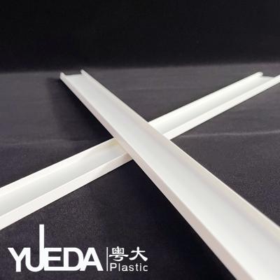 China Eco Friendly Plastic Extrusion Profiles Fluted White Pvc Profiles For Sealing Wardrobes for sale