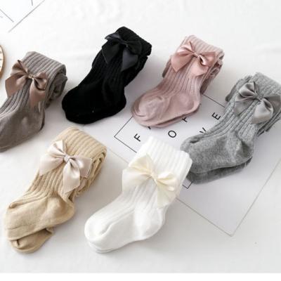 China Viable Hot Sale Spring and Autumn Children Leggings Baby Girl Bow Socks for sale