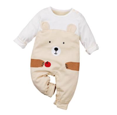 China One Piece 100% Cotton Autumn Newborn Baby Cartoon Clothes Print Long Sleeve Baby Romper for sale