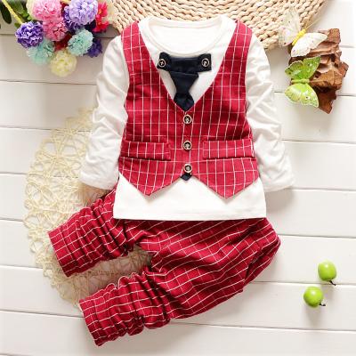 China Casual Spring Baby Clothes Sets Gentleman Tie Small Vest Suits Baby Costume for sale