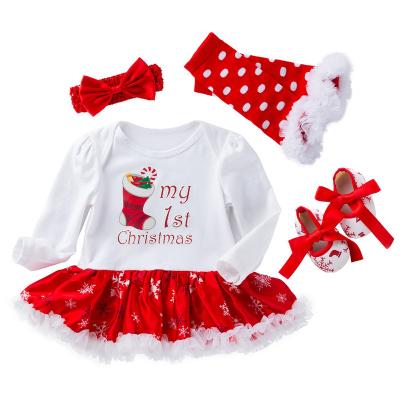 China Red Color Viable Girls' Christmas Skirt Sets for sale