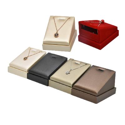 China Factory MDF+PU Shenzhen Factory Pendant Packaging Display OEM Custom Jewelry Pendant Necklace Display for sale