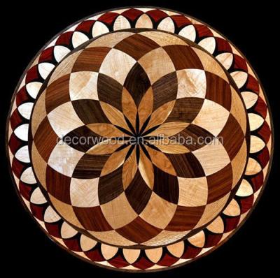 China Santos Mahogany and Oak Wood Inlays Medallion Style Interior Floors for sale