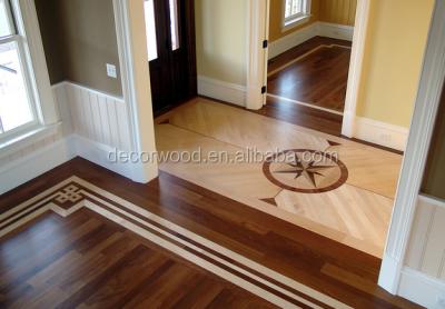 China Wooden way interior parquet hall floors with oak and walnut inlays for sale