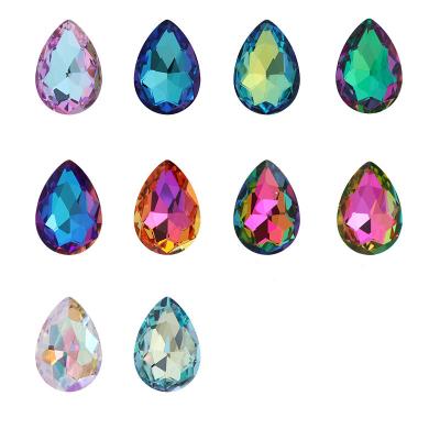 China Pointback Hot Colors High Quality Glass Rhinestones Drops Pointback Rhinestone Rhinestone Glass Volume For Diy Crafts Decoration for sale