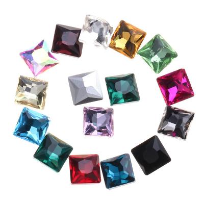 China Square Pointback Strass Crystal Stones Glass Rhinestone For DIY Pointback TOP Rhinestone Crafts Decoration for sale