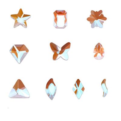 China Shiny Hot Selling Multi Rhinestone Nail Shape AB Flatback 3d Multi Rhinestone Nail News Bling Fake Stones for sale