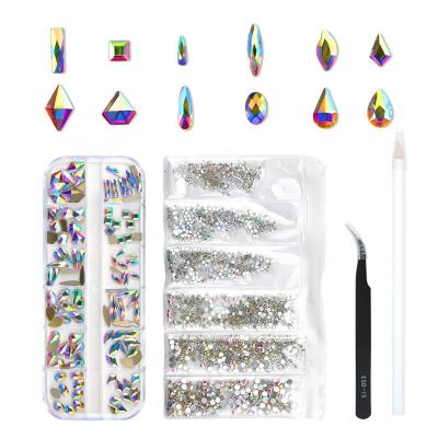 China Easy Apply Factory Wholesale K9 Shaped Glass Drill Pen Set Diy Rhinestone Nails Point Bling Rhinestone Flat Back Tweezers for sale