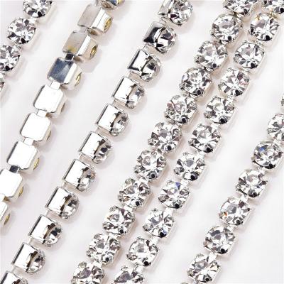 China Hot Crystal Flatback Diamond Rhinestone Claw Chain Rhinestone Cup Chain For Jewelry Making Garment Decoration Setting for sale