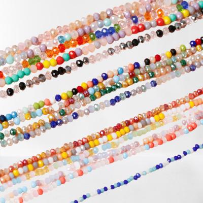 China New Mixed Color 2mm 3mm 4mm Crystal Faceted Glass Beads Loose Diy Glass Spacer Beads Shinning Beads Loose For Embroidery for sale