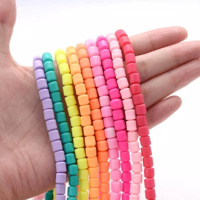 China Clay Beads Wholesale 6mm Color Soft Potter Cylindrical Barrel DIY Bracelet Necklace Bead Diy Clay Beads For Bracelet Making for sale