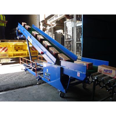 China Heat Resistant Auto Truck Conveyor Loading Trailer And Container Unloading Roller Conveyor for sale