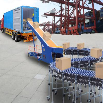 China Heat Resistant Truck Conveyor Belt Telescopic Loading System Load into Container Machine for sale