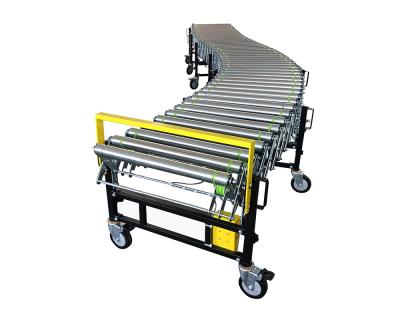 China Fire Resistant Expandable Powered Roller Conveyor, Motorized Flexible Roller Conveyor, Movable Roller Conveyor for sale