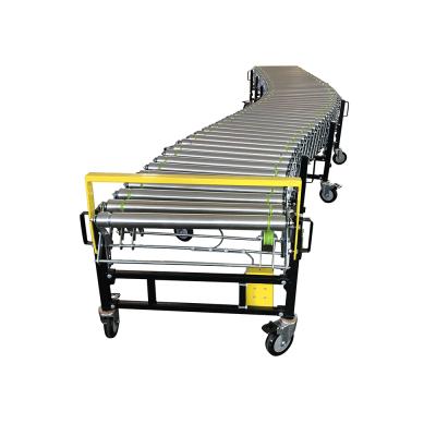 China Fire Resistant Flexible Powered Extendable Retractable Roller Conveyor for sale