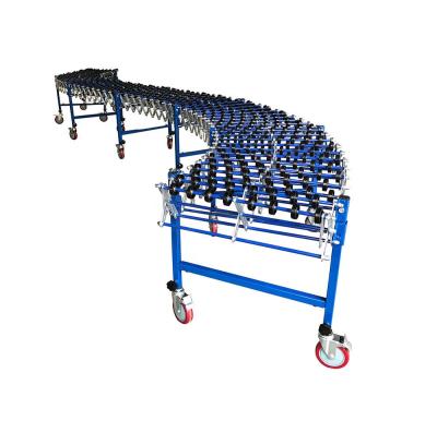 China Oil Resistant Telescopic Gravity Plastic Skate Wheel Unloading Conveyor for sale