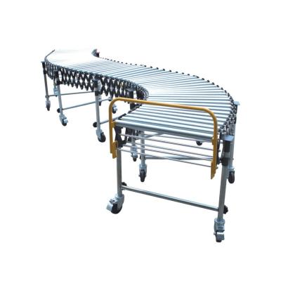 China Fire Resistant Gravity Flexible Expandable Extendable Galvanized Roller Conveyor for sale