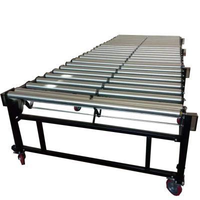 China Fire Resistant Dual Gravity Flexible Retractable Expanding Roller Conveyor for sale