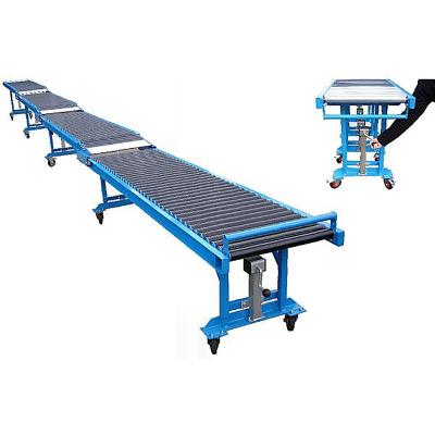 China Fire Resistant Portable Telescopic Roller Bed Conveyor For Truck Unloading for sale