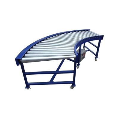 China Oil Heavy Duty 180 Degree Bend Motorized Roller Conveyor Warehouse Production Line for sale