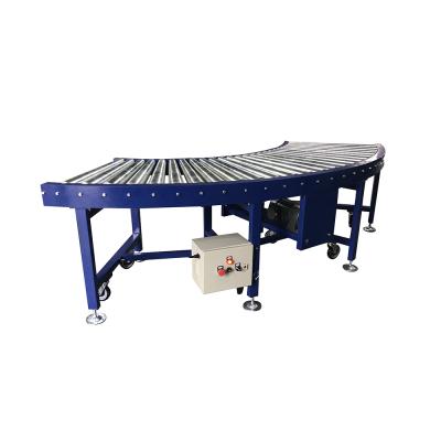 China Heavy Duty Curved Oil Roller Conveyor Belt For Transport 50KG Cartons Boxes for sale