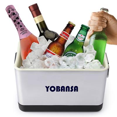 China Factory direct sales 6.5L double wall ice buckets stainless steel wine champagne viable ice bucket for sale