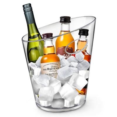 China New Design 6.5L Sustainable Clear Clear Wine Bucket Plastic Champagne Cooler Ice Bucket With Lid For Parties for sale