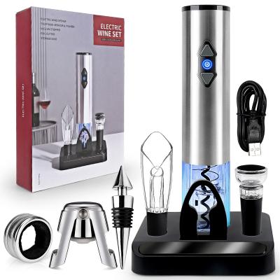 China Amazon Viable Hot Sale Electric Wine Bottle Opener Corkscrew Wine Accessories Bar Gift Set for sale